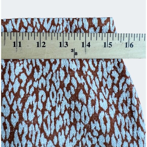 Loft Leopard Print Midi Pencil Skirt Cotton/Polyester Blend Size Medium - Picture 4 of 10